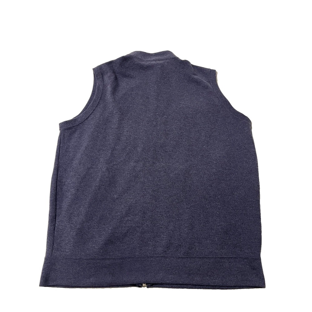 Peter Millar Vest Mens XL Blue Fleece Collared Full Zip Pockets Cotton - Picture 7 of 7